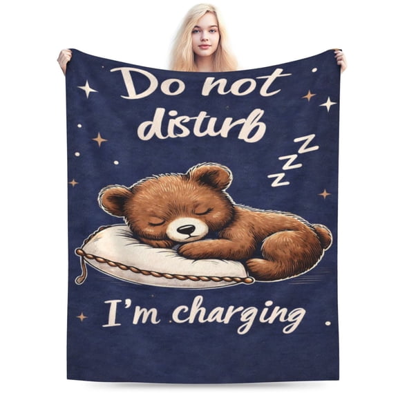 Bear Throw Blanket for Adult Kids, Bear Lovers Gifts Blanket Cute Animal Home Room Decor, Flannel Soft Blanket for Bed Couch 50x40