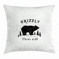 thumbnail image 1 of Bear Throw Pillow Cushion Cover, Strong Grizzly Bear in the Forest Vintage Grunge Look Life in the Mountains Theme, Decorative Square Accent Pillow Case, 16 X 16 Inches, Black White, by Ambesonne, 1 of 2