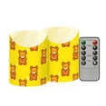 thumbnail image 1 of Bear Tile Yellow Pattern Flameless Candles 2 PCS with Remote Realistic Moving Flame LED Tapered Pillar Set for Home Decor, 1 of 7