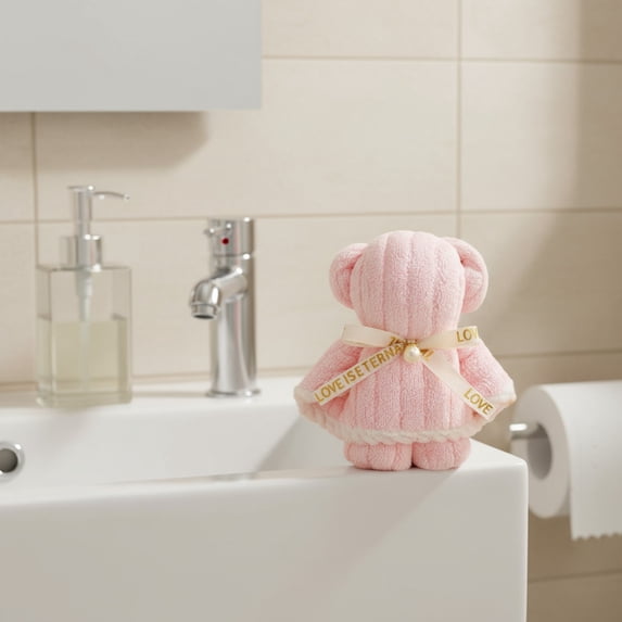 Bear Towel Gift Set - 12pc Velvet Animal Towels for Baby Showers