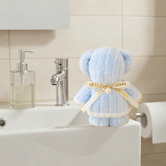 Bear Towel Gift Set - 12pc Velvet Animal Towels for Baby Showers