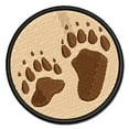 thumbnail image 1 of Bear Tracks Animal Paw Prints Applique Multi-Color Embroidered Iron-On Patch - 2.5 Inch Small, 1 of 5