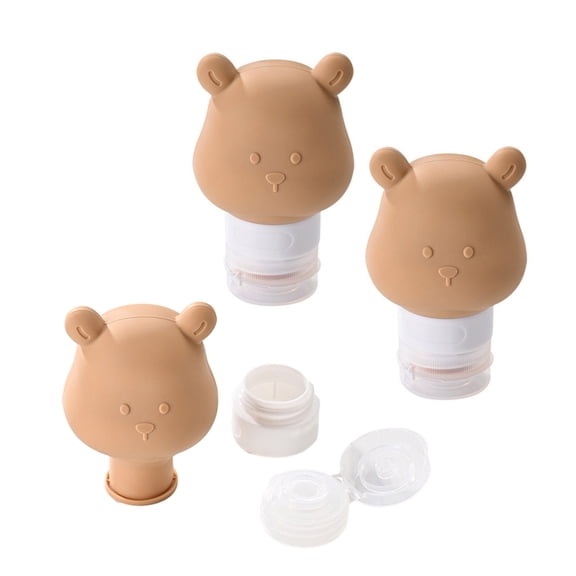 Bear Travel Bottle Leak Proof Squeezable Refillable Travel Accessory Toiletries Container Travel Size Cosmetic Tube