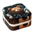 thumbnail image 1 of Bear Travel Portable Square Jewelry Box Organizer: Ideal Solution for Rings, Earrings, Necklaces, Bracelets, and More! Gift for Girls and Women., 1 of 6