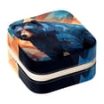 thumbnail image 1 of Bear Travel Portable Square Jewelry Box: Storage Box, Decorative Box, and Jewelry Stand for Rings, Earrings, Necklaces, Bracelets, and More – Ideal for Girls and Women, 1 of 6