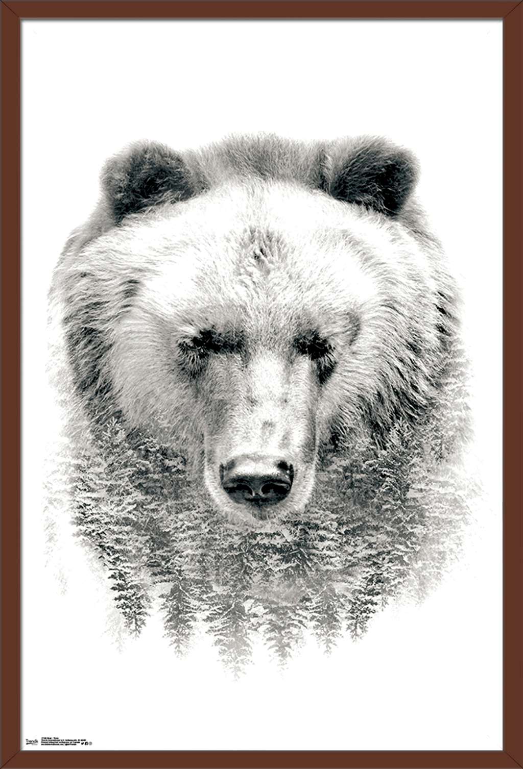 Bear - Trees Wall Poster, 22.375" x 34", Framed