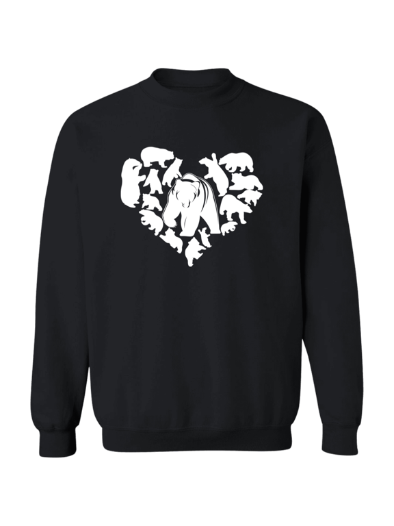 Bear Valentine Heart For Animal Lovers Crewneck Pullover Sweatshirt