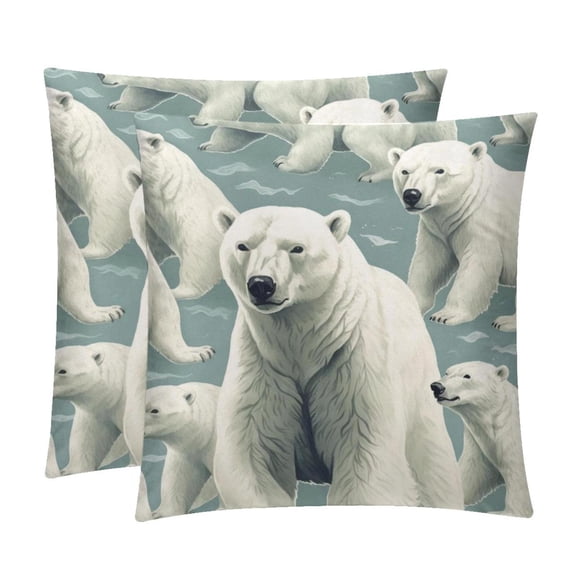 Bear Velvet Bed Pillow Throw Covers Pillow Inserts Throw Pillows with Unique Patterns - Set of 2, Sizes 16x16, 18x18, 20x20 Inches for Various Occasions