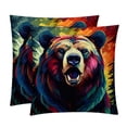 thumbnail image 1 of Bear Velvet Throw Pillow Covers Set of 2 - 16x16, 18x18, 20x20 Inches - Unique Patterns for Bed, Chair for Various Occasions, 1 of 6