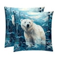 Bear Velvet Throw Pillow Covers Set with Unique Patterns 16x16, 18x18
