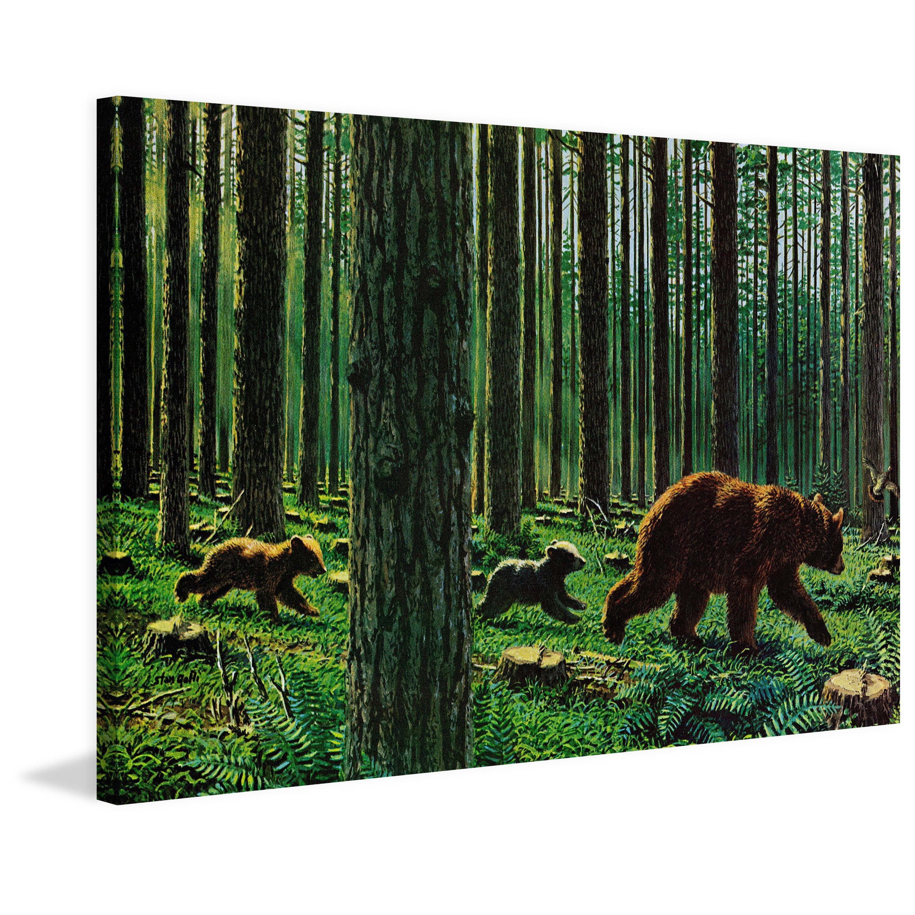 "Bear Walk" Painting Print on Wrapped Canvas