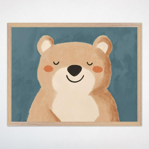 Bear Wall Art, Whimsical Nursery Decor, Neutral Bear Art, Playful Kids Room Poster Wall Art, Modern Wall Decor, 8x12 UNFRAMED