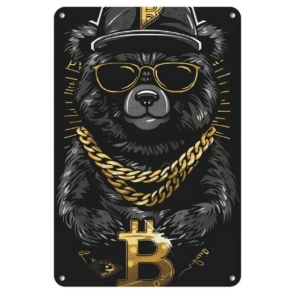 Bear Wall Decor For Home Bedroom Bar Bathroom Decor Gifts Metal Plaque Novelty Sign Retro Metal Sign