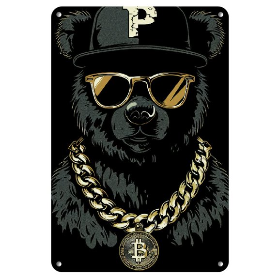 Bear Wall Decor for Home Kitchen Bathroom Farm Novelty Sign Home Theme Metal Plaque Retro Metal Sign