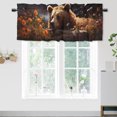 thumbnail image 1 of Bear Window Curtain Valances Spring Cute Animals Forest Floral Flowers Privacy Decorative Rod Pocket Short Window Valance Curtains 54 by 18 in, 1 Panel, 1 of 6
