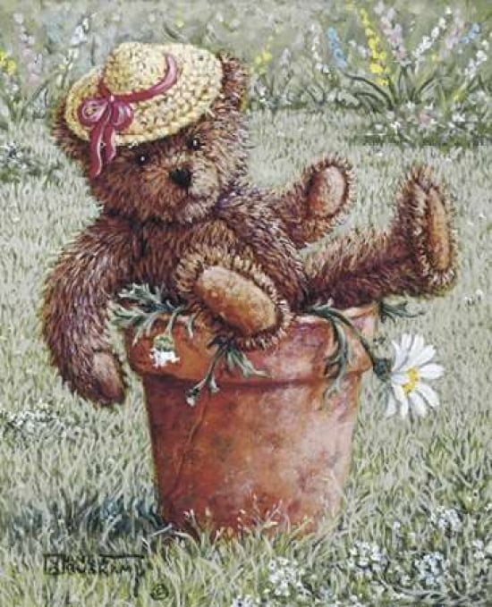 Bear With A Hat Canvas Art - Janet Kruskamp (20 x 24)