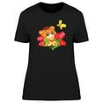 thumbnail image 1 of Bear With An Armful Of Flowers T-Shirt Women -Image by Shutterstock, Female x-Large, 1 of 2