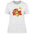 thumbnail image 1 of Bear With An Armful Of Flowers T-Shirt Women -Image by Shutterstock, Female x-Large, 1 of 2