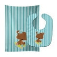 thumbnail image 1 of Bear With Flowers Baby Bib & Burp Cloth, 1 of 1