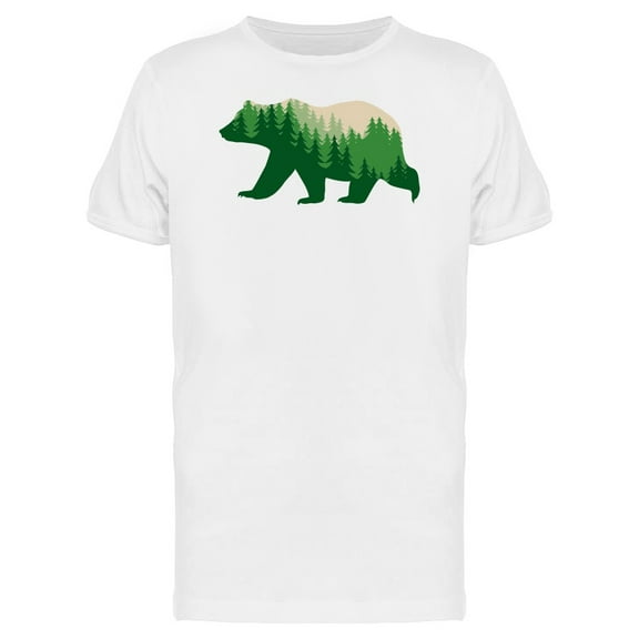 Bear With Green Forest Inside T-Shirt Men -Image by Shutterstock, Male Large