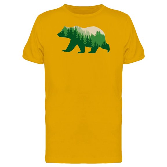 Bear With Green Forest Inside T-Shirt Men -Image by Shutterstock, Male XX-Large