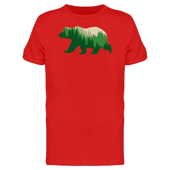 Bear With Green Forest Inside T-Shirt Men -Image by Shutterstock, Male x-Large