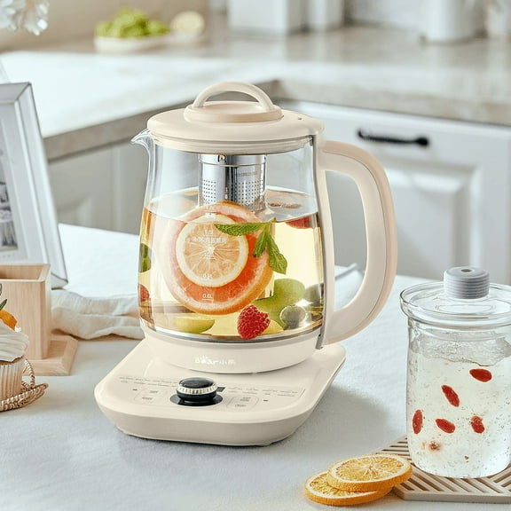 Bear YSH-C18K5 Health- Care Beverage Tea Maker and Kettle,Electric kettle with infuser, Durable 316 Stainless Steel & Glass Brew Cooker Master,8-in-1 Programmable, 4 Range Temperat