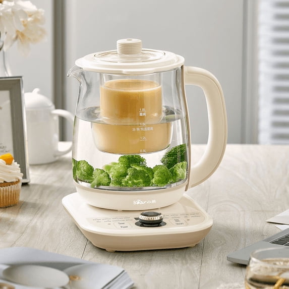 Bear Health- Care Beverage Tea Maker and Electric kettle with infuser, Durable 316 Stainless Steel & Glass Brew, 1.8L