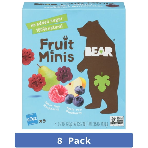 Bear Yoyo Fruit Mini Raspberry Blueberry 3.5 oz (Pack Of 8)
