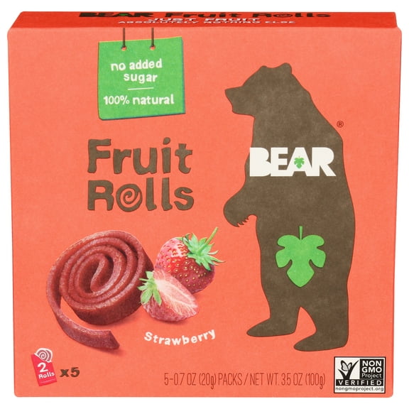 Bear Yoyos Bear Fruit Rolls Strawberry Multipack 0.7 Ounce Pack Of 12