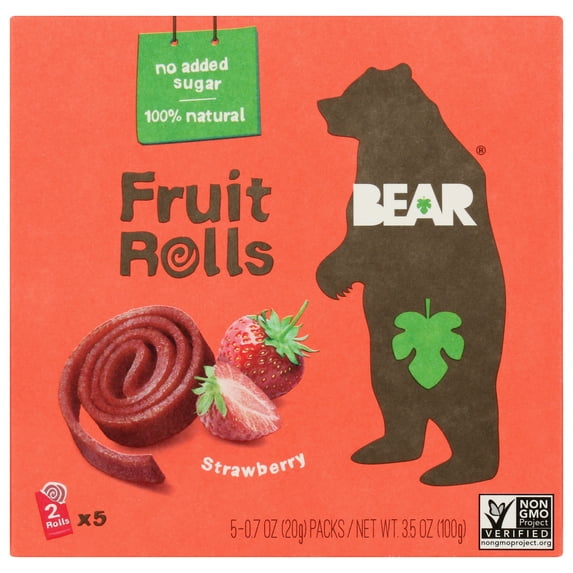 Bear Yoyos Bear Fruit Rolls Strawberry Multipack 3.5 Ounce Pack Of 6