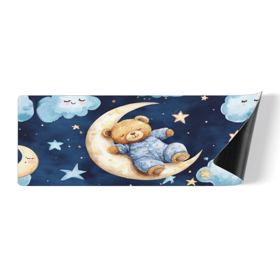 Bear and Moon Rubber Rectangular Kitchen Mat