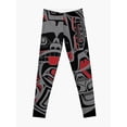 thumbnail image 1 of Bear and Salmon in gray Leggings sporty woman gym sports for Womens Leggings, 1 of 6