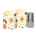 thumbnail image 1 of Bear and Sun Rainbow Flameless Candles 2 PCS with Remote Realistic Moving Flame LED Tapered Pillar Set for Home Decor, 1 of 7