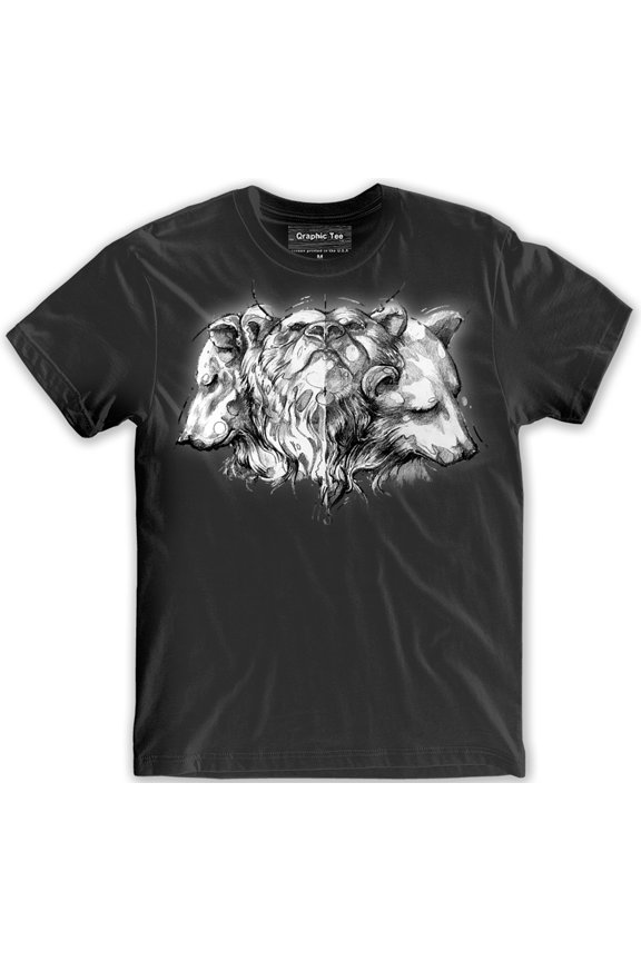 Bear design t shirt, Lion design t shirt, hand drawn t shirt design