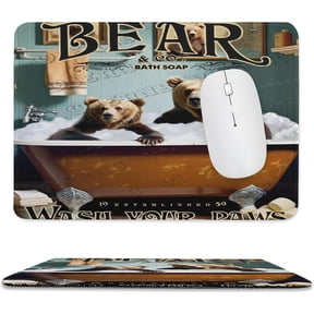 Bear in Bathtub Printed Mouse Pad, 8"x10", Non-Slip Rubber Base MousePads for Computer Laptop Men Women Kids