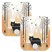 Bear in Forest LED Motion Sensor Night Light Plug into Wall 2 Pack Auto Dusk to Dawn Adjustable