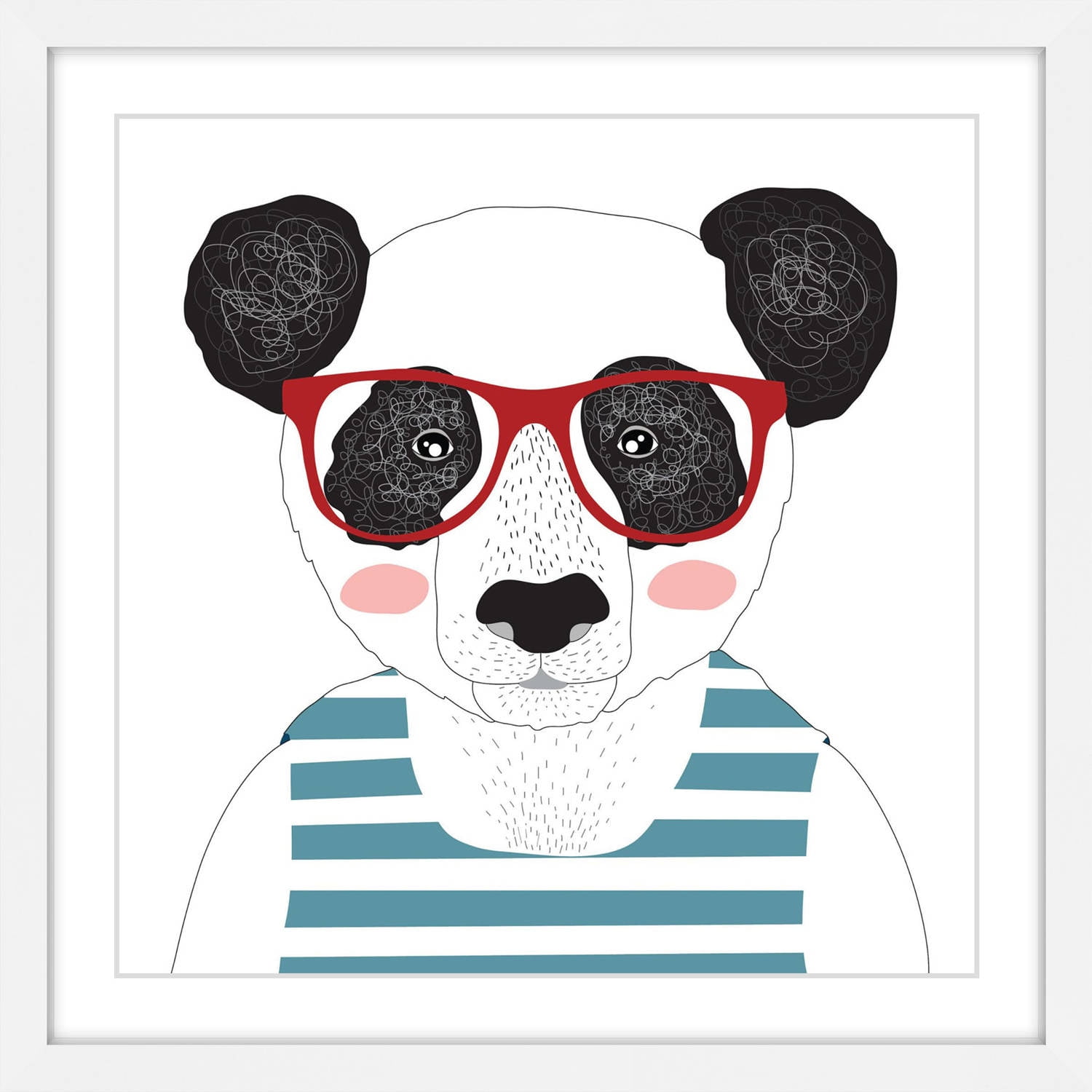 "Bear in Glasses" Framed Painting Print