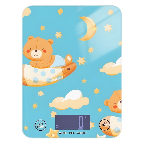 Bear in Sky Food Scale Digital Kitchen Scale Waterproof Grams Ounces lbs for Weight Loss