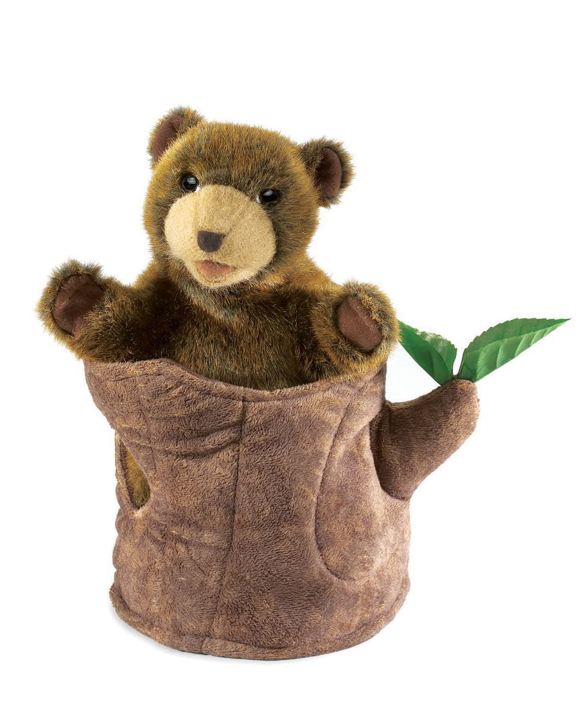 Amazon.com: Folkmanis Bear in Tree Stump Hand Puppet, Brown