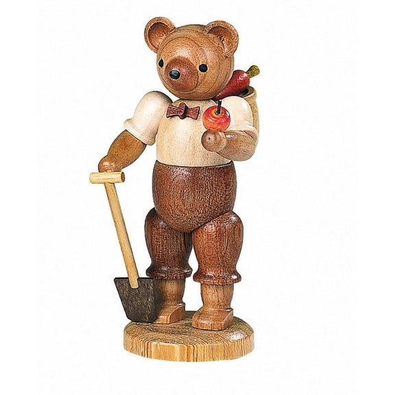 Bear, male, gardener, height 10 cm / 4 inch, original Erzgebirge by Mller Seiffen