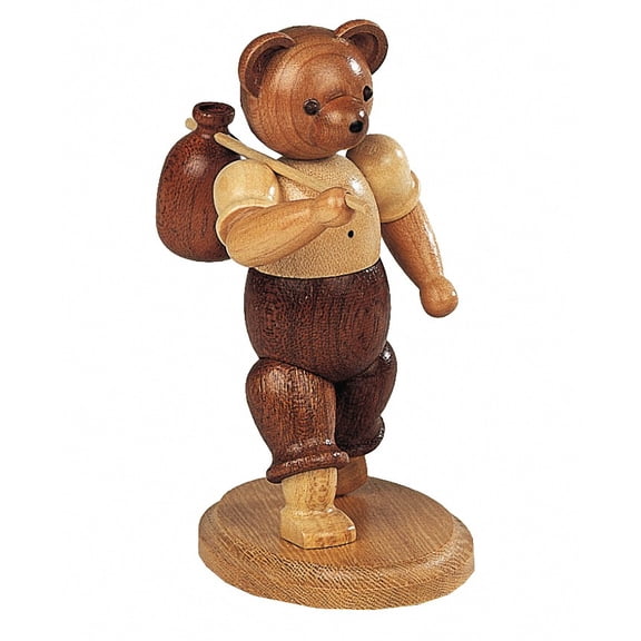 Bear, male hiker, height 10 cm / 4 inch, original Erzgebirge by Mller Seiffen