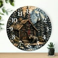 thumbnail image 1 of Bear pine trees cabin Wooden Wall Clock, Battery Operated (AA Not Included) Wall Decor for Linving Room, Perfect for Living Room, Dorm, Bedroom, Kitchen, Home Office & More, Wall Clock Living Room, 1 of 8