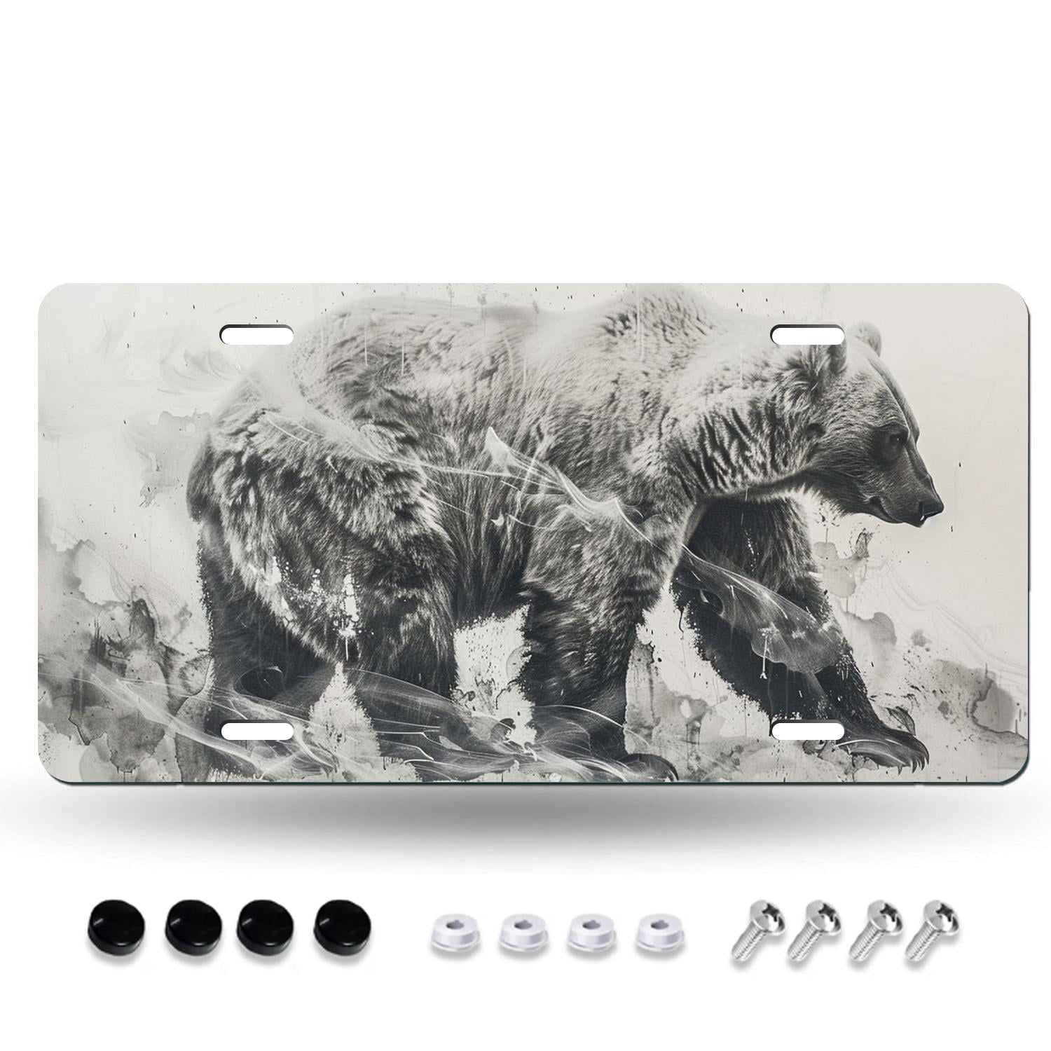 Bear silhouette lovely multicolor Plate Cover, Decorative Aluminum