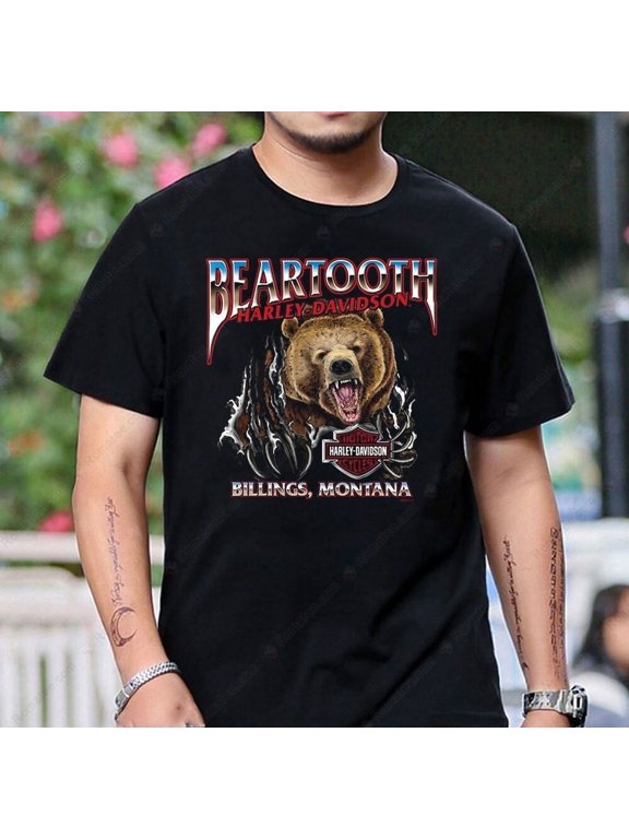 Bear-tooth Harley Motorcycles Bear Graphic Tee Billings Montana Motorcycle Shirt