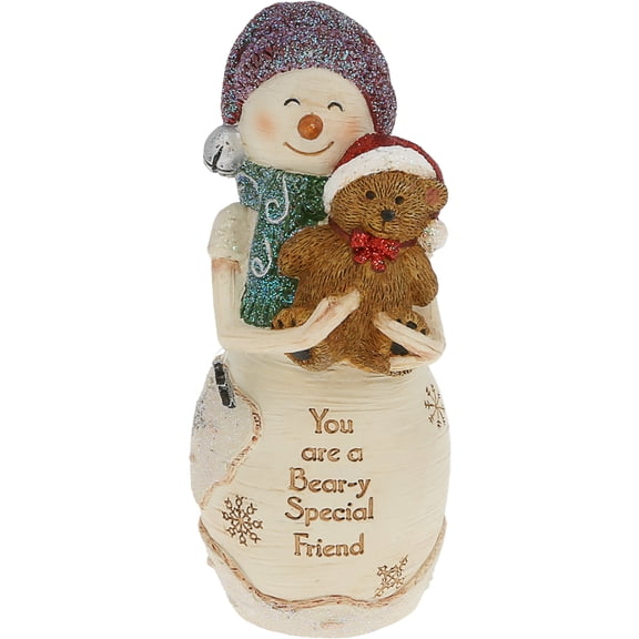 Pavilion Gift Company - Bear-y Special - 5" Snowman Holding Teddy Bear