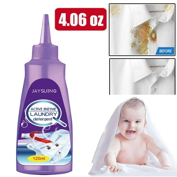 BearCris High Active Enzyme Laundry Detergent For Cleaning Clothes, Yellowing, Whitening, Liquid Bottle, 120 mL