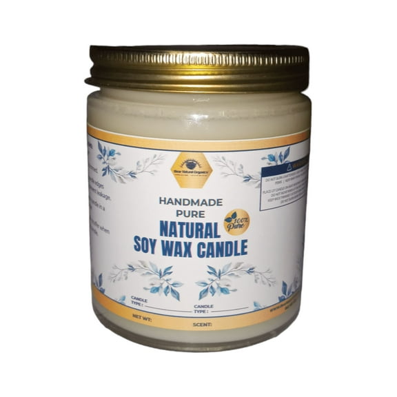 BearNaturalOrganics Woods and Earth Soy Candle | SandleWood, Oakmoss, Cinnamon and Floral Scented Candles for Home | 6oz Clear Jar + Gold Lid, 40+ Hour Burn Time, Made in the USA