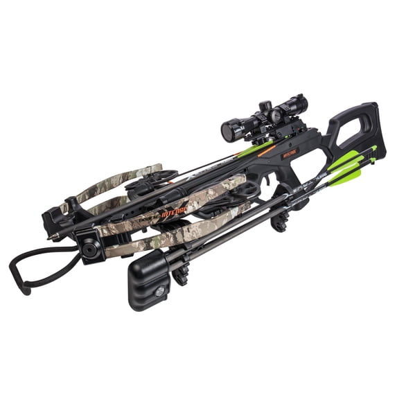 BearX Intense Ready to Shoot Crossbow Package with Scope, Quiver, Bolts, Cocking Rope, and Wax, Stoke Finish