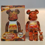 Bearbrick 400% + 100% Autumn Leaves My first, 28cm & 7cm